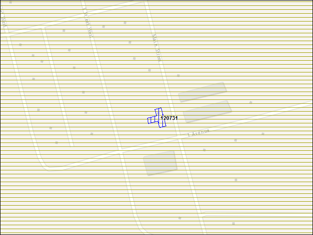 Une carte de la zone qui entoure immédiatement le bâtiment numéro 120731