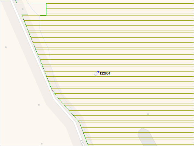 Une carte de la zone qui entoure immédiatement le bâtiment numéro 122604