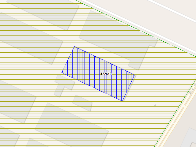Une carte de la zone qui entoure immédiatement le bâtiment numéro 122610