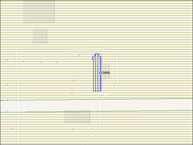Une carte de la zone qui entoure immédiatement le bâtiment numéro 122669