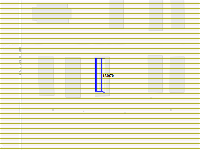 Une carte de la zone qui entoure immédiatement le bâtiment numéro 123079