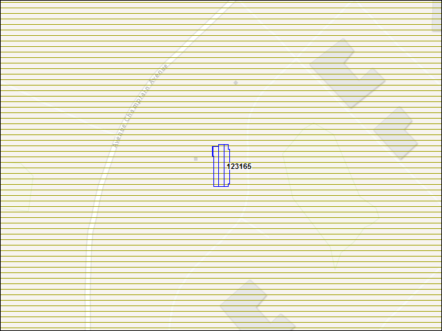 Une carte de la zone qui entoure immédiatement le bâtiment numéro 123165