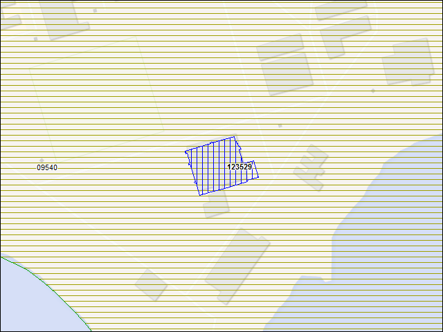 Une carte de la zone qui entoure immédiatement le bâtiment numéro 123529