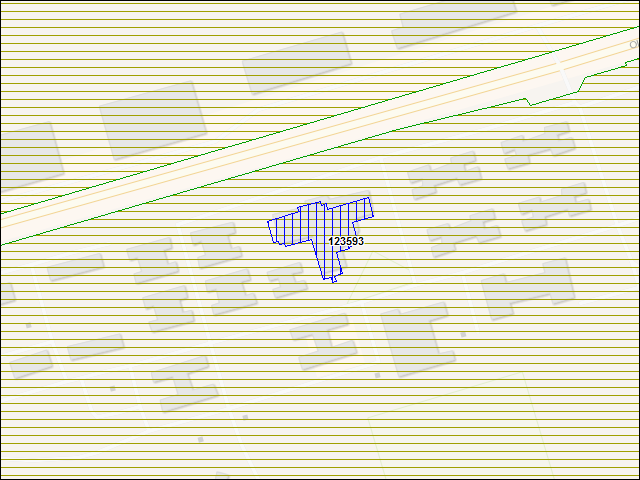 Une carte de la zone qui entoure immédiatement le bâtiment numéro 123593