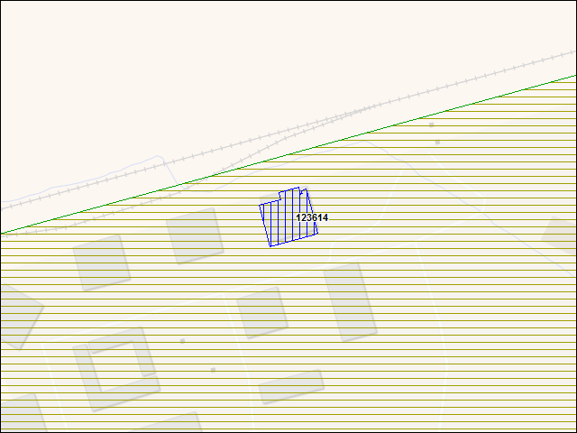 Une carte de la zone qui entoure immédiatement le bâtiment numéro 123614