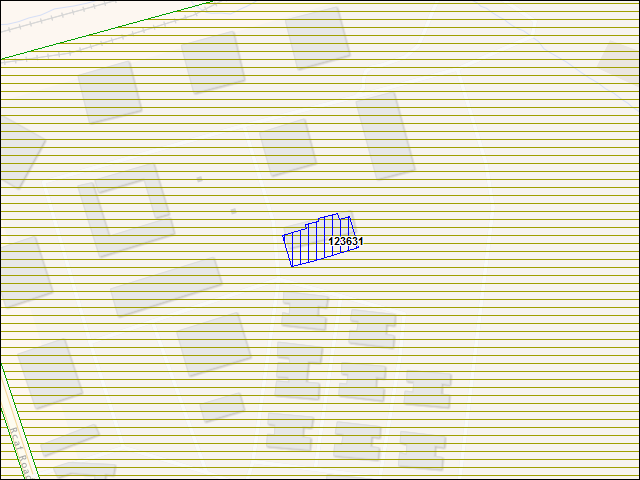 Une carte de la zone qui entoure immédiatement le bâtiment numéro 123631
