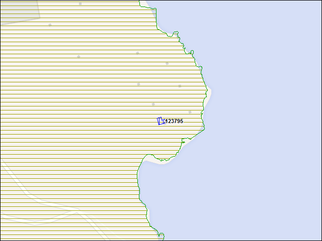 Une carte de la zone qui entoure immédiatement le bâtiment numéro 123795