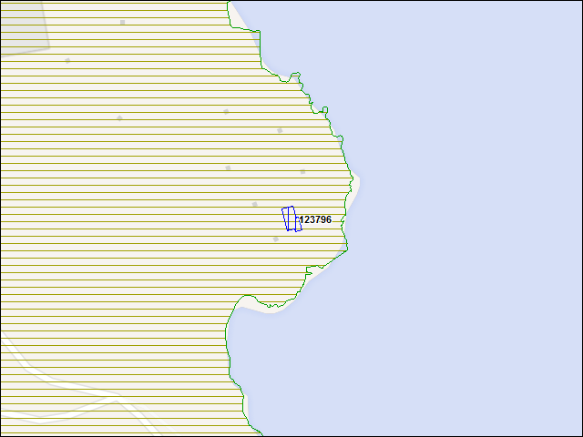 Une carte de la zone qui entoure immédiatement le bâtiment numéro 123796