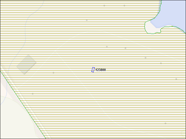 Une carte de la zone qui entoure immédiatement le bâtiment numéro 123800