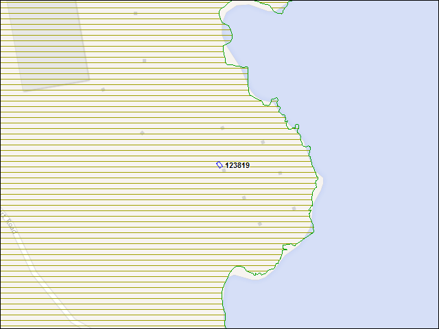 Une carte de la zone qui entoure immédiatement le bâtiment numéro 123819