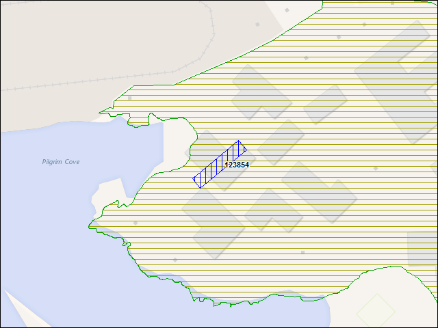 Une carte de la zone qui entoure immédiatement le bâtiment numéro 123854