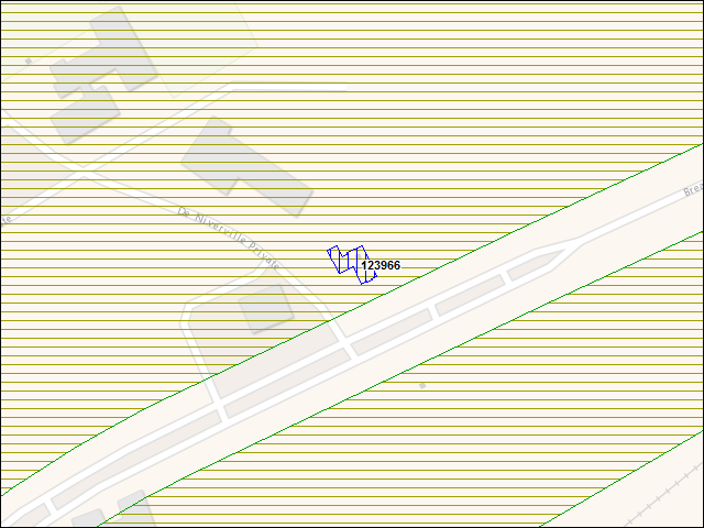 Une carte de la zone qui entoure immédiatement le bâtiment numéro 123966
