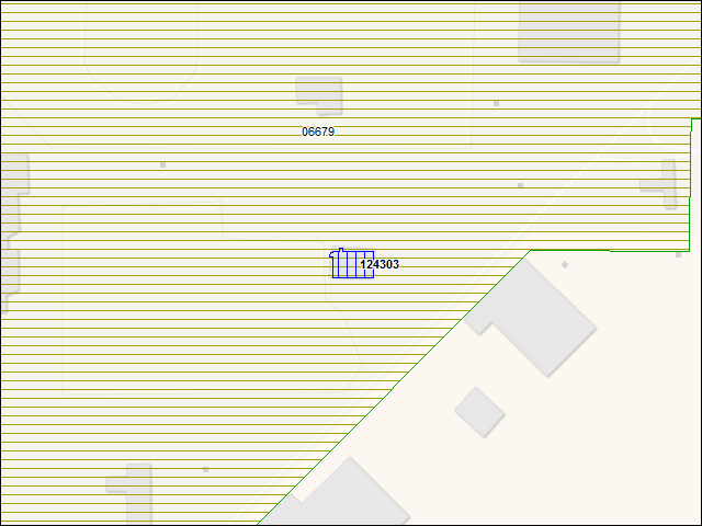 Une carte de la zone qui entoure immédiatement le bâtiment numéro 124303