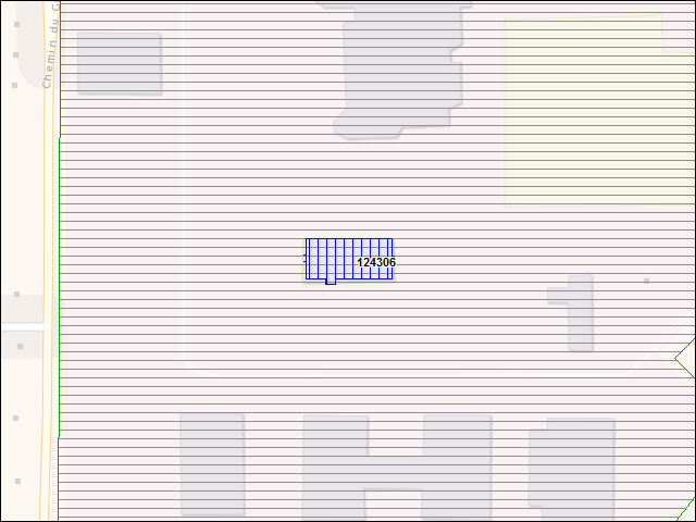 Une carte de la zone qui entoure immédiatement le bâtiment numéro 124306