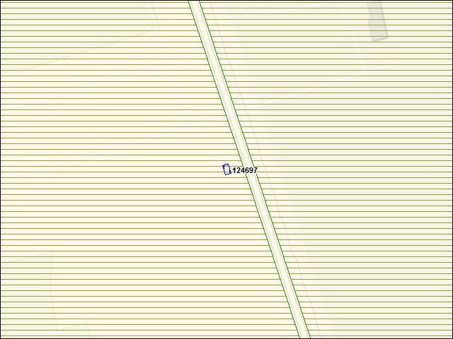 Une carte de la zone qui entoure immédiatement le bâtiment numéro 124697