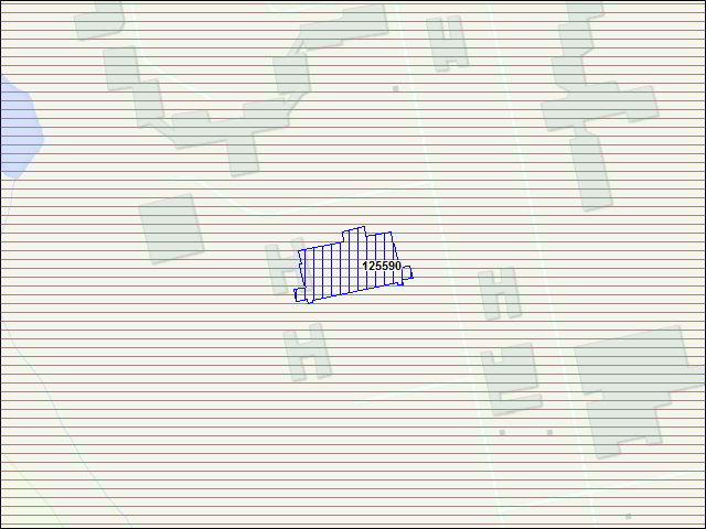 Une carte de la zone qui entoure immédiatement le bâtiment numéro 125590