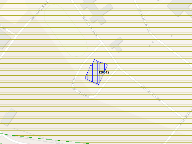 Une carte de la zone qui entoure immédiatement le bâtiment numéro 126512