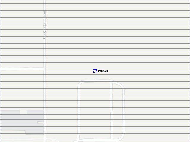 Une carte de la zone qui entoure immédiatement le bâtiment numéro 126598