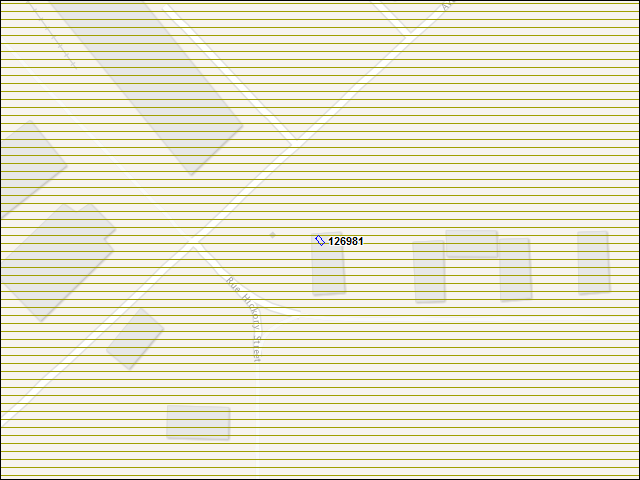 Une carte de la zone qui entoure immédiatement le bâtiment numéro 126981