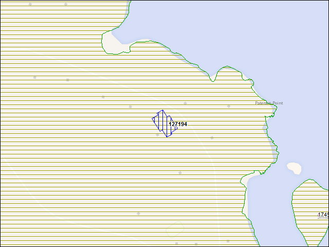 Une carte de la zone qui entoure immédiatement le bâtiment numéro 127194