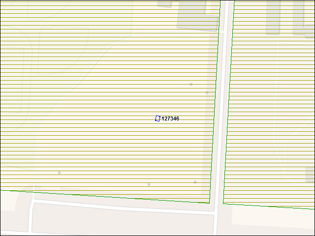 Une carte de la zone qui entoure immédiatement le bâtiment numéro 127346