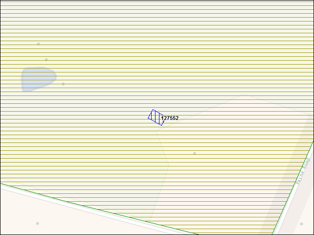 Une carte de la zone qui entoure immédiatement le bâtiment numéro 127552