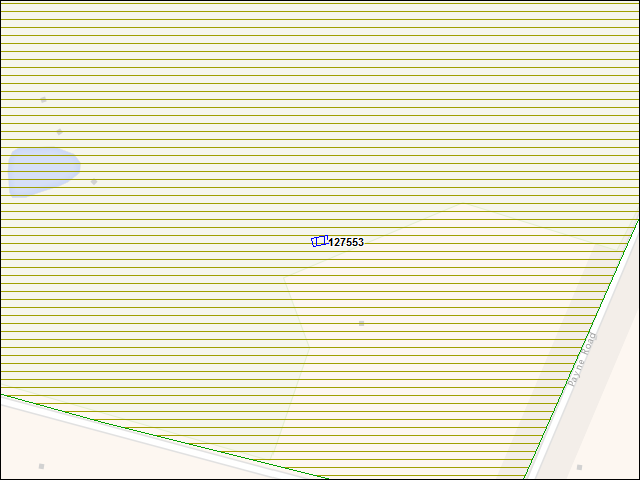 Une carte de la zone qui entoure immédiatement le bâtiment numéro 127553