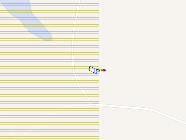 Une carte de la zone qui entoure immédiatement le bâtiment numéro 127765