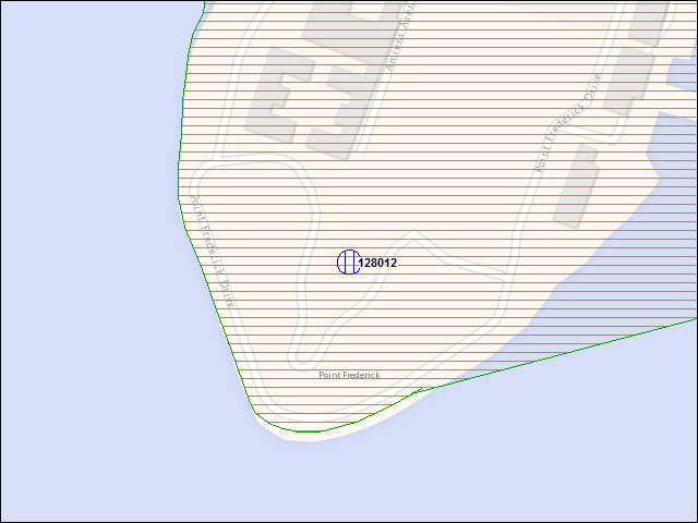 Une carte de la zone qui entoure immédiatement le bâtiment numéro 128012