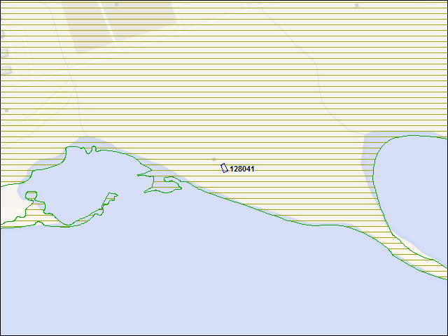 Une carte de la zone qui entoure immédiatement le bâtiment numéro 128041