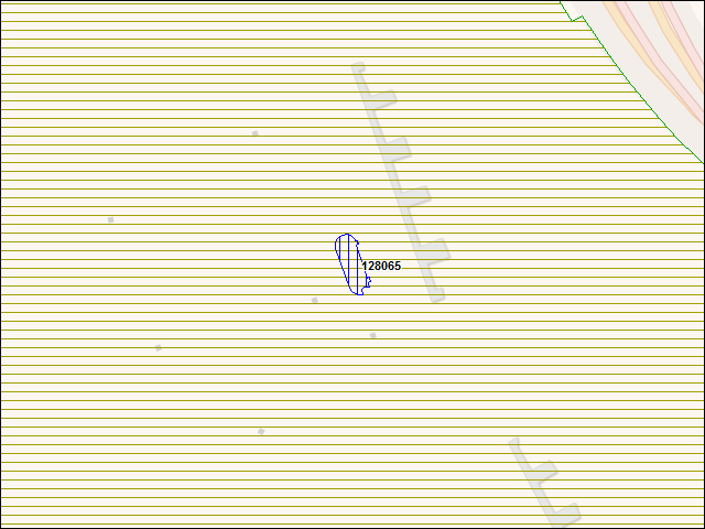 Une carte de la zone qui entoure immédiatement le bâtiment numéro 128065