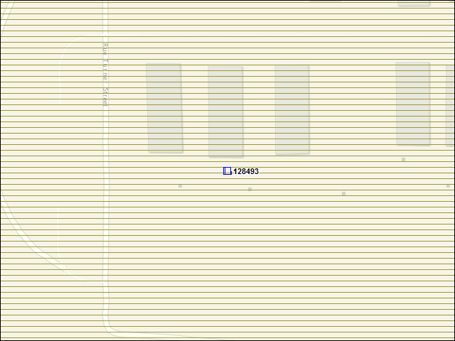 Une carte de la zone qui entoure immédiatement le bâtiment numéro 128493