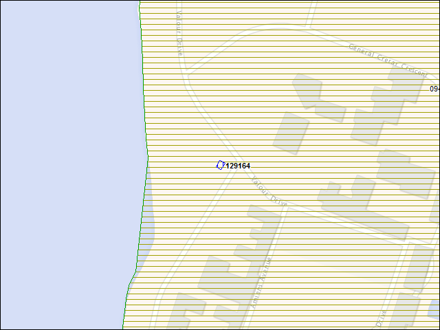 Une carte de la zone qui entoure immédiatement le bâtiment numéro 129164