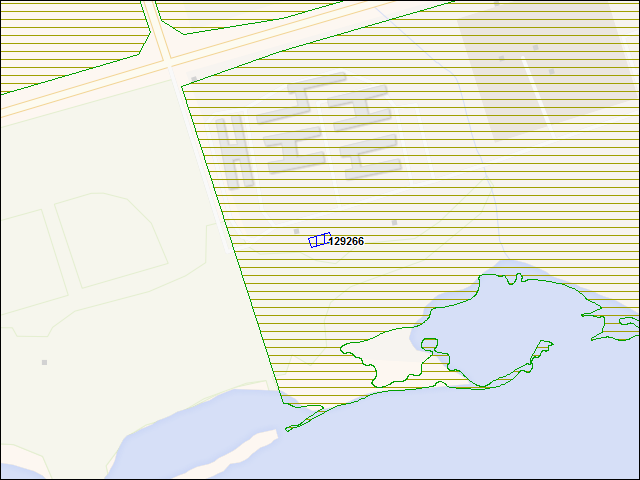 Une carte de la zone qui entoure immédiatement le bâtiment numéro 129266