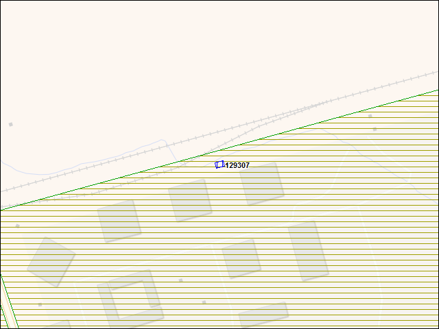 Une carte de la zone qui entoure immédiatement le bâtiment numéro 129307