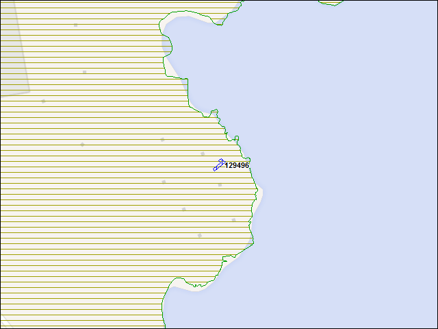 Une carte de la zone qui entoure immédiatement le bâtiment numéro 129496