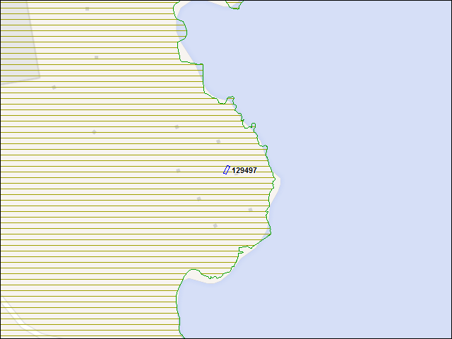 Une carte de la zone qui entoure immédiatement le bâtiment numéro 129497