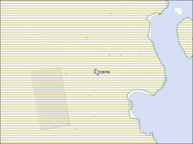 Une carte de la zone qui entoure immédiatement le bâtiment numéro 129716