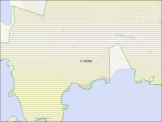 Une carte de la zone qui entoure immédiatement le bâtiment numéro 130162