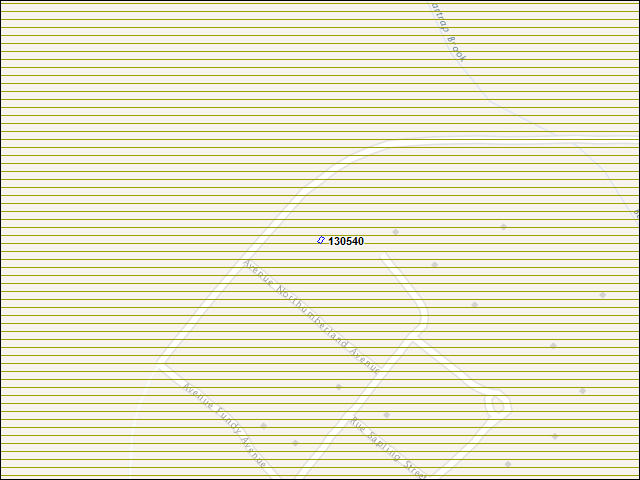 Une carte de la zone qui entoure immédiatement le bâtiment numéro 130540