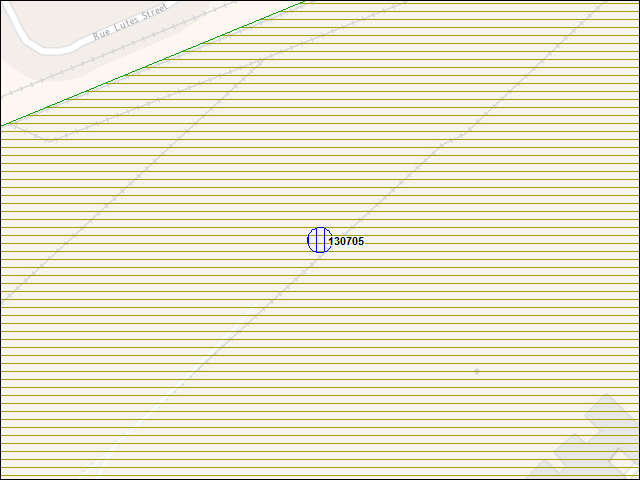 Une carte de la zone qui entoure immédiatement le bâtiment numéro 130705
