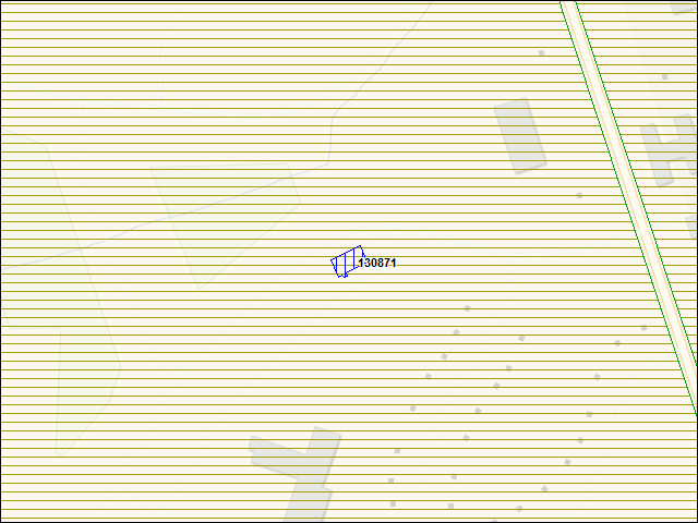 Une carte de la zone qui entoure immédiatement le bâtiment numéro 130871