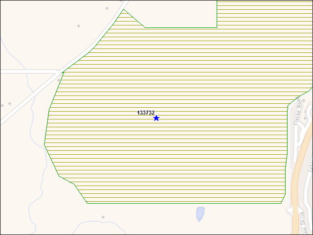 Une carte de la zone qui entoure immédiatement le bâtiment numéro 133732