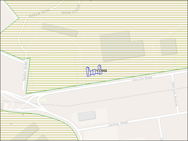 Une carte de la zone qui entoure immédiatement le bâtiment numéro 133958