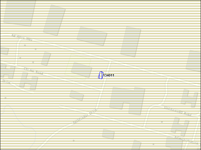 Une carte de la zone qui entoure immédiatement le bâtiment numéro 134011