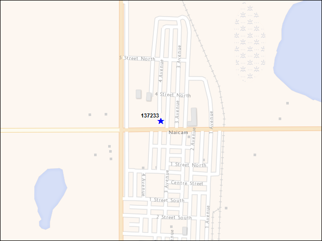 Une carte de la zone qui entoure immédiatement le bâtiment numéro 137233