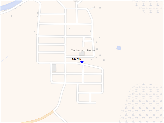 Une carte de la zone qui entoure immédiatement le bâtiment numéro 137256