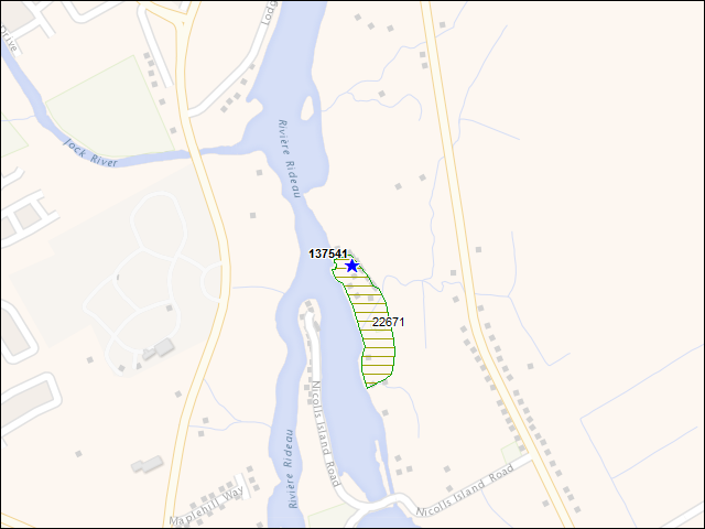 Une carte de la zone qui entoure immédiatement le bâtiment numéro 137541