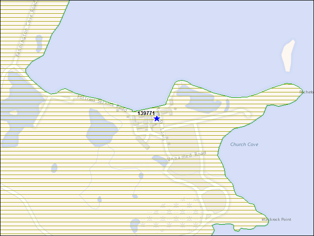 Une carte de la zone qui entoure immédiatement le bâtiment numéro 139771