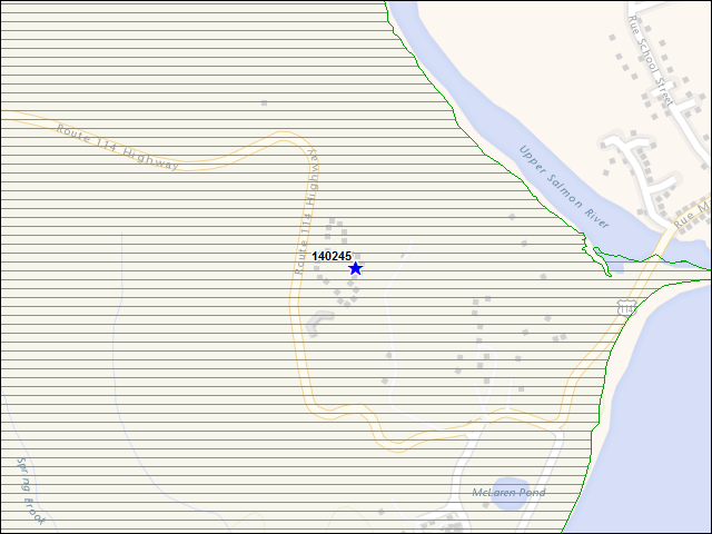 Une carte de la zone qui entoure immédiatement le bâtiment numéro 140245